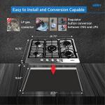 Summit 27" 5 Burner Gas Cooktop, Stainless steel, Cast Iron- GC527SS