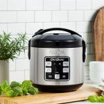 AROMA® Select Stainless® Rice Cooker, 4-Cup (Uncooked) / 8-Cup (Cooked), Stainless Steel Inner Pot, Multicooker, Steamer, 2 Qt, Stainless Steel, ARC-914SBDS