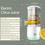 SUNHAIXIA Rechargeable Electric Juicer - Citrus Juicer with Type-c Rechargeable for Orange, Lemon and Grapefruit Juicing. (White-45Watts)