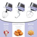 SeaSpark Multifunctional Stand Mixer, 6 in 1 Stand Mixer, 6.3Qt Tilt-head, Standing Mixer with Stainless Steel Bowl, Meat Grinder, Juice Blender, for professional Baking and Most Home Cooks, Purple