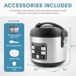 AROMA® Select Stainless® Rice Cooker, 4-Cup (Uncooked) / 8-Cup (Cooked), Stainless Steel Inner Pot, Multicooker, Steamer, 2 Qt, Stainless Steel, ARC-914SBDS