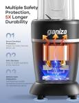 Ganiza Blender for Smoothies, 14 Pcs Smoothie Blender for Kitchen, Max 1300W Portable Blenders for Shakes Ice Crushing Grinding & More with 2 X 37 oz, 23 oz Cups, Perfect for Home & On - the - Go
