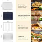 VAL CUCINA Retro Style Infrared Heating Air Fryer Toaster Oven, Extra Large Countertop Convection Oven 10-in-1 Combo, 6-Slice Toast, Enamel Baking Pan Easy Clean with Recipe Book, Almond Yellow Color