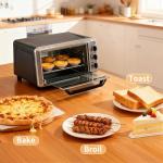 OLIXIS Toaster Ovens Countertop 19Quart, Bake, Toast, Broiler, Pizza and Warm, 1300W, 30 Min Timer, Fry Basket, Backing Pan and Rack Included, Up to 400°F