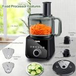 Camic Food Processor, 600W, Shredding and Slicing, French Fries Cutter, Kneading, Meat and Vegetable Chopping, Ice Crushing, 6 Presets, Easy to Operate and Clean for Home Use (Standard Version)