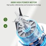 Camic Food Processor, 600W, Shredding and Slicing, French Fries Cutter, Kneading, Meat and Vegetable Chopping, Ice Crushing, 6 Presets, Easy to Operate and Clean for Home Use (Standard Version)