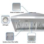 SINDA 48 inch Built-in/Insert Range Hood 1150 CFM, Stainless Steel Under Cabinet Range Hood Kitchen Vent Hood with Liner and SINDA Internal Motor, 4-Speed Fan, Adjustable Lights, Baffle Filter