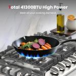 GASLAND 30 Inch Gas Cooktop, 5 Burner Propane Stovetop, Built-in NG/LPG Convertible Cooktops, Gas Countertop Plug-in with Thermocouple Protection, 304 Stainless Steel Panel, CSA Certified