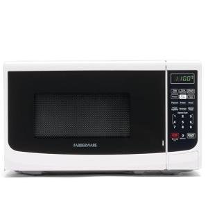 Farberware 0.7 Cu. Ft. Countertop Microwave Oven – 700 Watts Power, Auto Cook Settings, Defrost, Easy Clean and Child Safety Lock - White