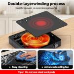 Vinlyto Portable Single Burner Electric Cooktop, 1200W 110-120V Countertop Hot Plate with Knob Control & 6 Power Levels, Black Crystal Glass Surface, Compatible with All Cookware, for Home Camping