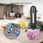 Wynboop MINI Cordless Food Processor Electric Vegetable Chopper,USB Rechargable Compact Meat Grinder with 4 Cups & 2 Slicers for Baby Foods Kitchen,Mincing Pureeing Onion Garlic Chili & Spices(Black)