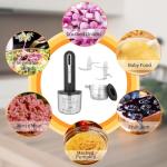 Wynboop MINI Cordless Food Processor Electric Vegetable Chopper,USB Rechargable Compact Meat Grinder with 4 Cups & 2 Slicers for Baby Foods Kitchen,Mincing Pureeing Onion Garlic Chili & Spices(Black)