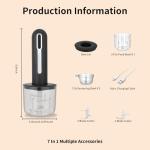 Wynboop MINI Cordless Food Processor Electric Vegetable Chopper,USB Rechargable Compact Meat Grinder with 4 Cups & 2 Slicers for Baby Foods Kitchen,Mincing Pureeing Onion Garlic Chili & Spices(Black)