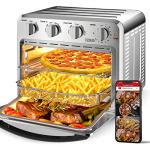Geek Chef Air Fryer Toaster Oven Combo, 16QT 5-in-1 Toaster Ovens Countertop, Convection AirFryer with Bake, Air fryer & Toaster, Broil and Warm Functions, Stainless Steel Easy Oven for Wonder Meals