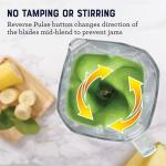 Oster Extreme Mix Blender, 64oz Glass Jar, 3 iBlend Preset Functions, 1600-Watts, 10-Point Blade Stack with Titanium Coating & 24oz Blend-N-Go Cup