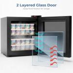 COWSAR 1.1 Cu Ft Compact Mini Freezer, 7 Temp Settings (-18°F to -10°F), Removable Shelf Display Freezer for Home/Kitchen/Dorm/Office, Suitable for Ice Cream/Meat/Seafood
