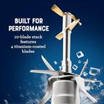 Oster Extreme Mix Blender, 64oz Glass Jar, 3 iBlend Preset Functions, 1600-Watts, 10-Point Blade Stack with Titanium Coating & 24oz Blend-N-Go Cup