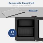 COWSAR 1.1 Cu Ft Compact Mini Freezer, 7 Temp Settings (-18°F to -10°F), Removable Shelf Display Freezer for Home/Kitchen/Dorm/Office, Suitable for Ice Cream/Meat/Seafood