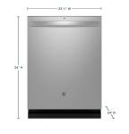 GE 24 in. Fingerprint Resistant Stainless Top Control Built-in Tall Tub Dishwasher with 3rd Rack, Bottle Jets, 45 dBA