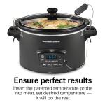 Hamilton Beach Defrost & Go Programmable Slow Cooker, Temperature Probe, 6 Quart Capacity, R33962 (Renewed)