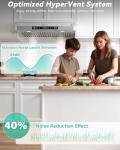 FlyPine 30 inch Stainless Steel Under Cabinet Range Hood - 900 CFM, Gesture Control, Ultra-Quiet 4-Speed Vent, LED Lights, External Venting