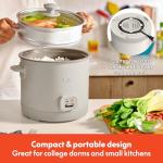 bella 16 Cup Rice Cooker with Steamer, Dishwasher Safe Steaming Basket, Rice Paddle and Measuring Cup, Removable Nonstick Cooking Bowl, Automatic Keep Warm Function​, 400 Watt, Oatmilk