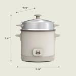 bella 16 Cup Rice Cooker with Steamer, Dishwasher Safe Steaming Basket, Rice Paddle and Measuring Cup, Removable Nonstick Cooking Bowl, Automatic Keep Warm Function​, 400 Watt, Oatmilk