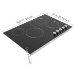 Resfirme 4-Burner Cooktop 110V Electric Stove Top with Independent Knob Child Lock 4 Power Levels Ceramic Cooktop for Kitchens, No Plug (30Inch)