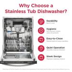 Frigidaire GDSH4715A Gallery 24 Inch Wide 14 Place Setting Built-In Top Control Dishwasher with 5 Wash Cycles and MaxBoost Dry™ - Stainless Steel