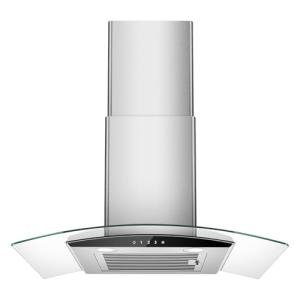 Tieasy Range Hood 30 Inch, 450 CFM Wall Mount Kitchen Hood with Ducted/Ductless Convertible Stainless Steel Filter Range Hoods 3-Speed Touch Control LED Lights
