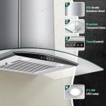 Tieasy Range Hood 30 Inch, 450 CFM Wall Mount Kitchen Hood with Ducted/Ductless Convertible Stainless Steel Filter Range Hoods 3-Speed Touch Control LED Lights