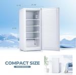 Electactic 6.5 Cu.ft Upright Freezer, Small Stand Up Freezer with Adjustable Thermostat, Removable Glass Shelves, for Bedroom/Home/Dorms/Apartment, White