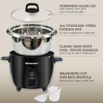 Elite Gourmet ERC2010B Electric Rice Cooker with Stainless Steel Inner Pot Makes Soups, Stews, Porridge's, Grains and Cereals, 10 cups cooked (5 Cups uncooked), Black