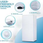 Electactic 6.5 Cu.ft Upright Freezer, Small Stand Up Freezer with Adjustable Thermostat, Removable Glass Shelves, for Bedroom/Home/Dorms/Apartment, White