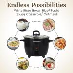 Elite Gourmet ERC2010B Electric Rice Cooker with Stainless Steel Inner Pot Makes Soups, Stews, Porridge's, Grains and Cereals, 10 cups cooked (5 Cups uncooked), Black