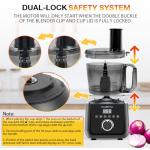 12 Cup Smart Food Processor, Electric Food Chopper Slicer with French-Fry Slicing Shredding Chopping Kneading Cutter, For Meat, Vegetable, Fries, Cheese, Meat & Veggie Prep, Puree