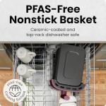 Chefman Air Fryer – 4-in-1 Slim 3.5 QT Airfryer, Air Fry, Bake, Dehydrate, Frozen, 450°F Max Temp for Extra Crispy Results in Minutes, Nonstick Ceramic Coating, Dishwasher-Safe Accessories - Red