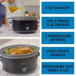 Kenmore 5 Quart Slow Cooker - Crock pot with Programmable Settings,Digital Controls, Dishwasher-Safe Stoneware, Warm Rice & Sous Vide Stew