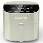 Nuwave Brio Plus 8 Qt Air Fryer, PFAS Free, New & Improved, Digital Touch Screen, Cool White Display, 50°F~400°F in Precise 5°, 5 Cook Functions, 100 Presets & 50 Memory, 3 Wattages 700, 1500, 1800