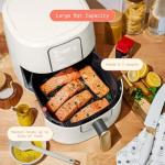 Wonderful 6 Quart Digital Air Fryer, Large Touch Screen Air Fryer with Programmable Time & Temperature Control, 4-in-1 Roast Reheat Dehydrate, Nonstick Design (White Icing)