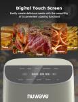 Nuwave Brio Plus 8 Qt Air Fryer, PFAS Free, New & Improved, Digital Touch Screen, Cool White Display, 50°F~400°F in Precise 5°, 5 Cook Functions, 100 Presets & 50 Memory, 3 Wattages 700, 1500, 1800