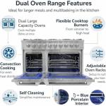 DUURA Elite DE480GRSKIT1 48 inch Gas Range with Double Porcelain Convection Oven 6.7 Cu Ft Capacity 8 Sealed Burners S