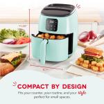 Dash Digital Tasti-Crisp™ Air Fryer - Compact Electric Digital Fryer With Auto Shut-Off Feature - Ideal for Small Spaces - AirCrisp® Technology - 2.6 Quarts - Aqua
