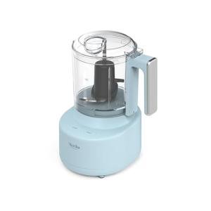 Martha Stewart 3 Cup Food Processor, Electric Vegetable Chopper, Stainless Steel Blades, 24oz BPA-Free Bowl, Pour Spout, Dicing, Mincing, Chop & Puree, Dishwasher Safe, Oil Chute, Easy-Clean, Sky Blue