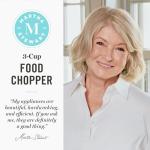 Martha Stewart 3 Cup Food Processor, Electric Vegetable Chopper, Stainless Steel Blades, 24oz BPA-Free Bowl, Pour Spout, Dicing, Mincing, Chop & Puree, Dishwasher Safe, Oil Chute, Easy-Clean, Sky Blue