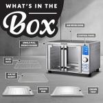 Gourmia Air Fryer French Door Toaster Oven - 6-Slice Capacity, LED Display with 14 Cooking Presets, Stainless Steel