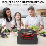 VBGK Single Burner Electric Cooktop,110V 1800W Electric Stove Top with LED Touch Control,10 Power Levels, 4 hTimer, Safety Lock,single burner cooktop Overheat protection