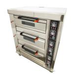 Banfluxion Commercial Pizza Oven 3-layer Gas Heating Piza Baking Machine with 6 plate 110V 300W Stainless Steel Oven for Restaurants Bakeries 0-99min 0℃-400℃ Single Phase