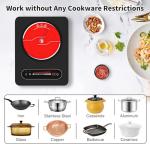 VBGK Single Burner Electric Cooktop,110V 1800W Electric Stove Top with LED Touch Control,10 Power Levels, 4 hTimer, Safety Lock,single burner cooktop Overheat protection
