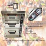 Banfluxion Commercial Pizza Oven 3-layer Gas Heating Piza Baking Machine with 6 plate 110V 300W Stainless Steel Oven for Restaurants Bakeries 0-99min 0℃-400℃ Single Phase